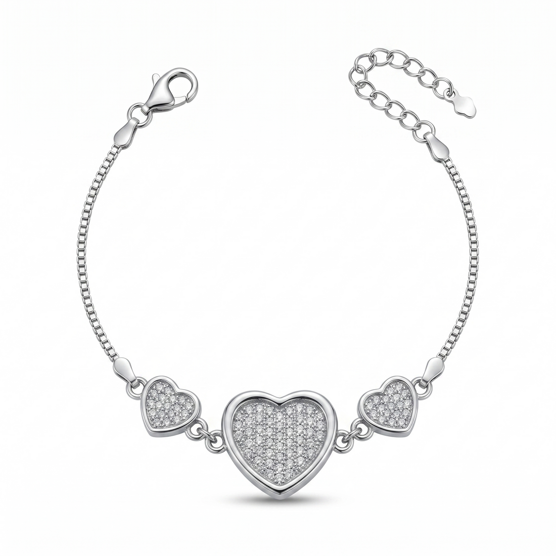 Silvme Geometric Link Bracelet in 925 sterling silver, jewellery for women, premium silver jewellery