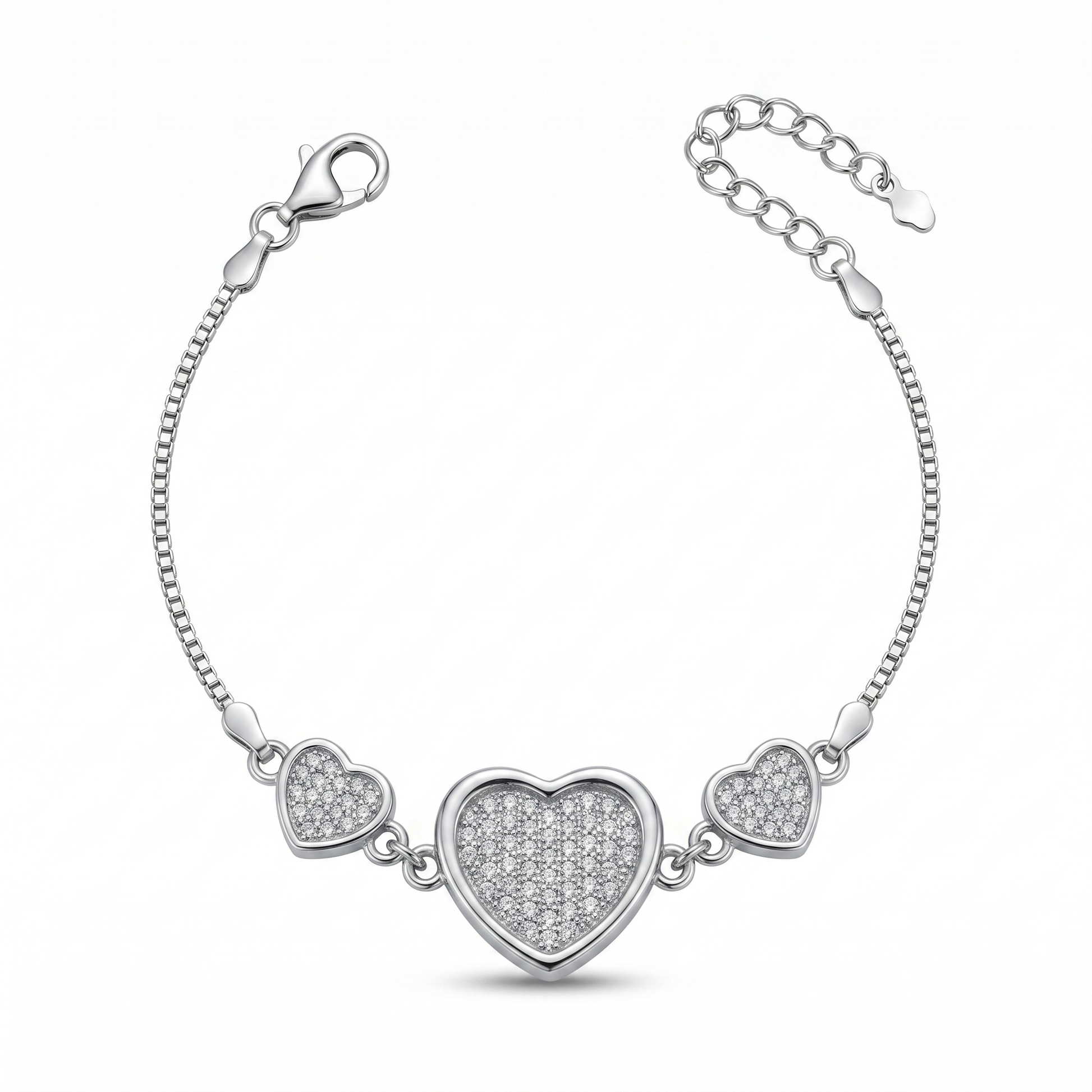 Silvme Geometric Link Bracelet in 925 sterling silver, jewellery for women, premium silver jewellery