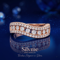 Silvme Crescent Moon 925 sterling silver ring for women — studio detail shot