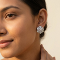 Ornate Floral Snowflake Stud Earrings, additional product view 6