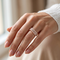 Silvme Crescent Moon 925 sterling silver ring for women — close-up detail
