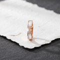 Silvme rose gold geometric white stone sterling silver ring for women, comfortable enough for daily wear