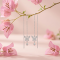 Butterfly Teardrop Charm Threader Earrings, additional product view 5