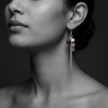 Daisy Cluster Amber-Tone Drop Earrings, additional product view 5