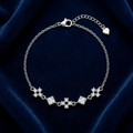Silvme 925 silver lotus CZ bracelet studio white