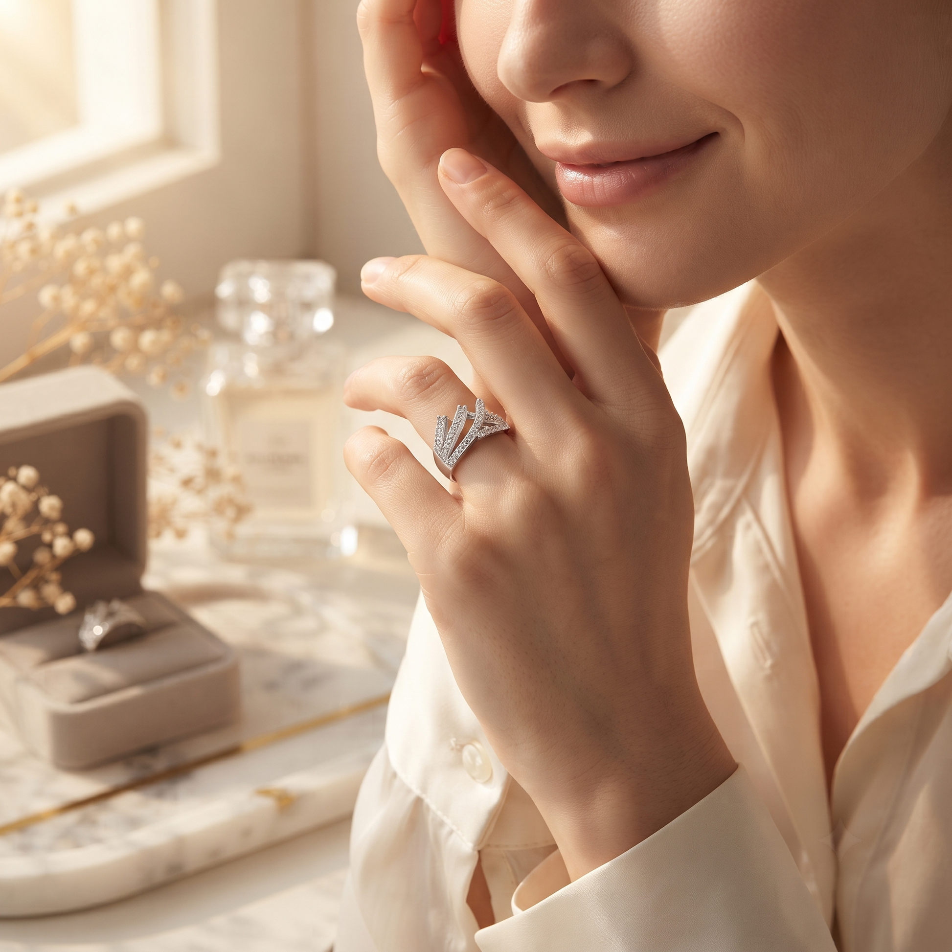 Silvme crown tiara sterling silver ring for women, comfortable enough for daily wear