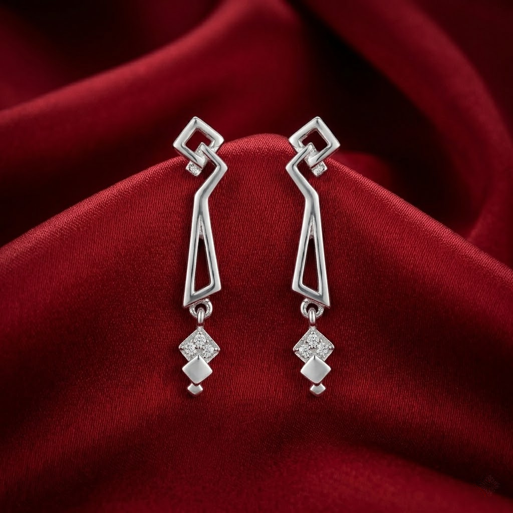 Art Deco Geometric Trapezoid Drop Earrings, additional product view 3