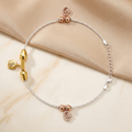 Additional detail view of the Silvme gold & rose-gold charm 925 silver anklet payal (8)