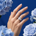Silvme Crossover 925 sterling silver ring for women — close-up detail