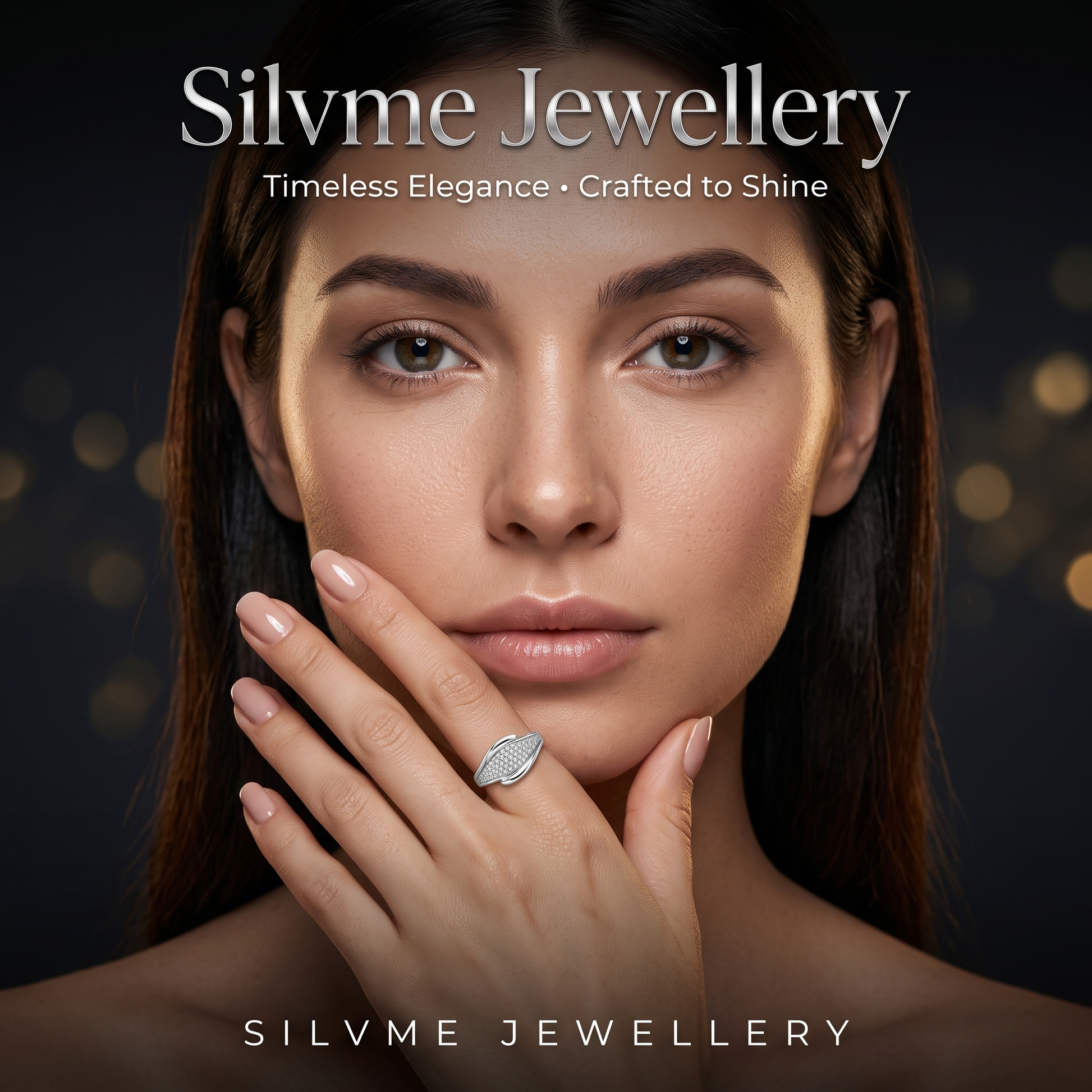 Silvme Crossover 925 sterling silver ring for women — top view
