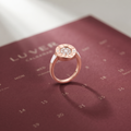 Silvme rose gold LOVE silver ring for women worn layered with slim silver stacking rings on the hand