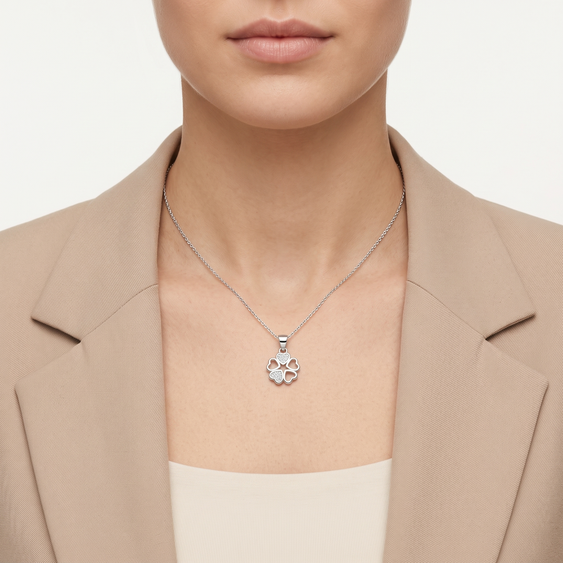 Silvme Pendant Necklace Love Gift with its softly polished 925 silver surface for women, refined silver accessory