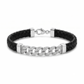 Silvme 925 sterling silver everyday flat curb chain bracelet for men worn with a rolled shirt cuff