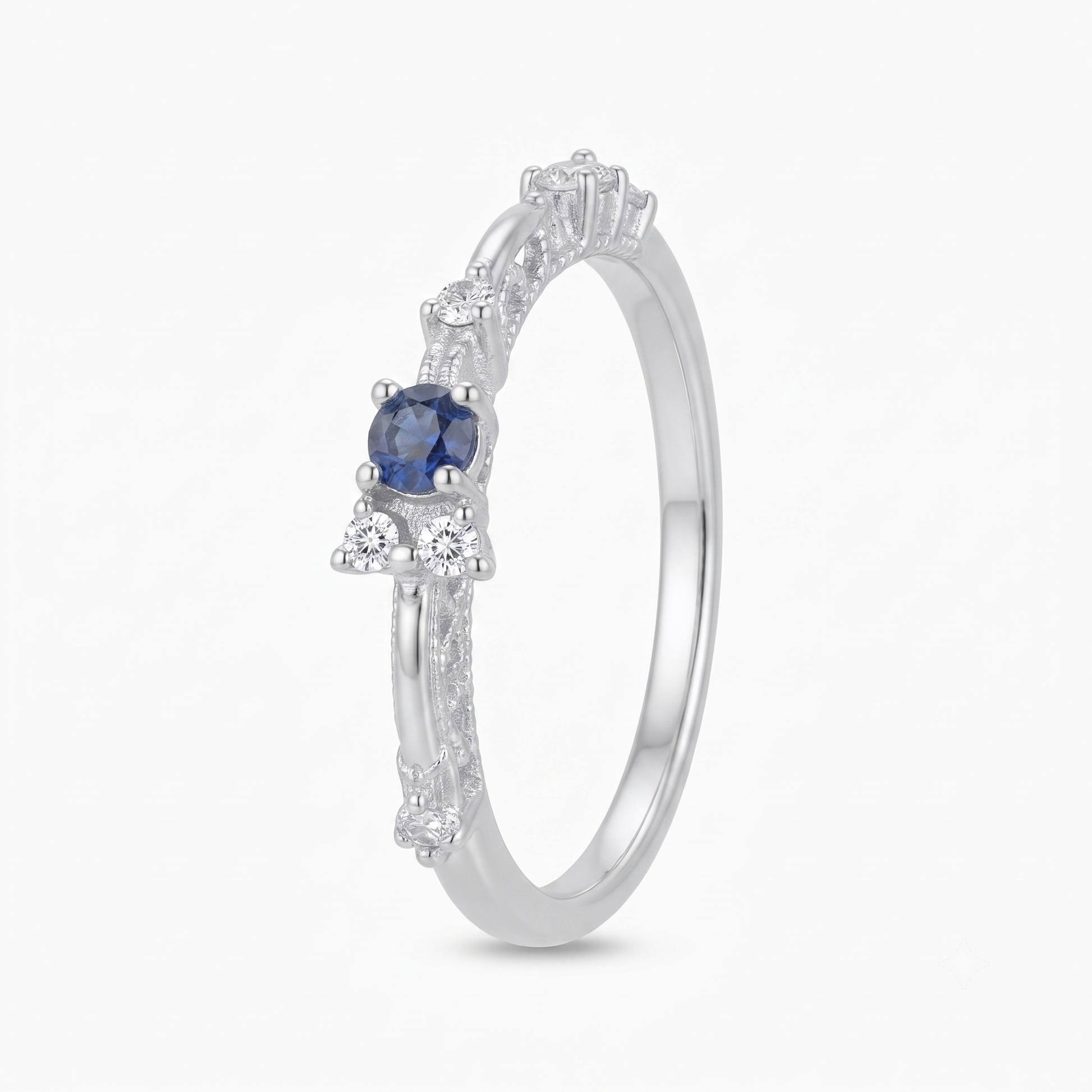Silvme New Year Gift 925 sterling silver ring for women — front view on white background