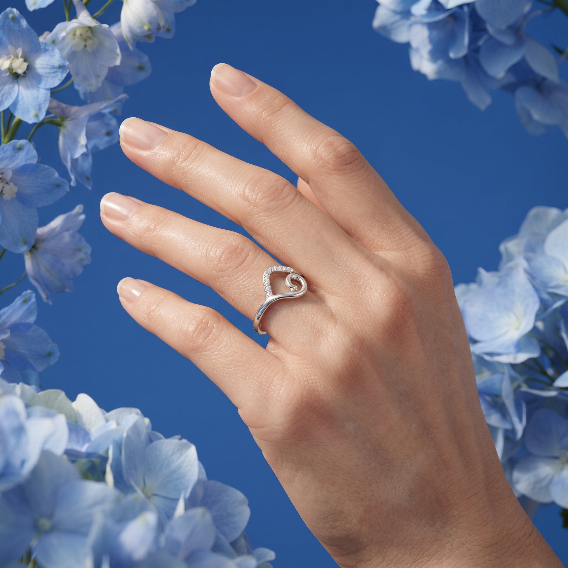 Silvme Adjustable Minimal 925 sterling silver ring for women — close-up detail