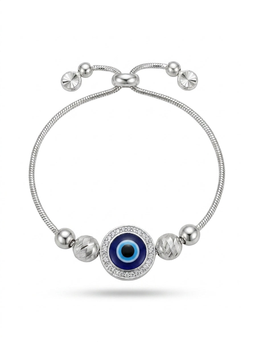 Silvme Evil Eye Bracelet in 925 sterling silver accented with sparkling cubic zirconia, jewellery for women