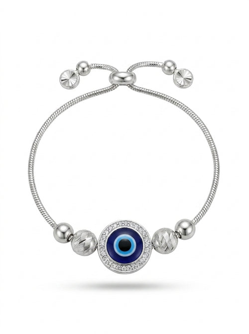 Silvme 925 silver evil eye bracelet white background