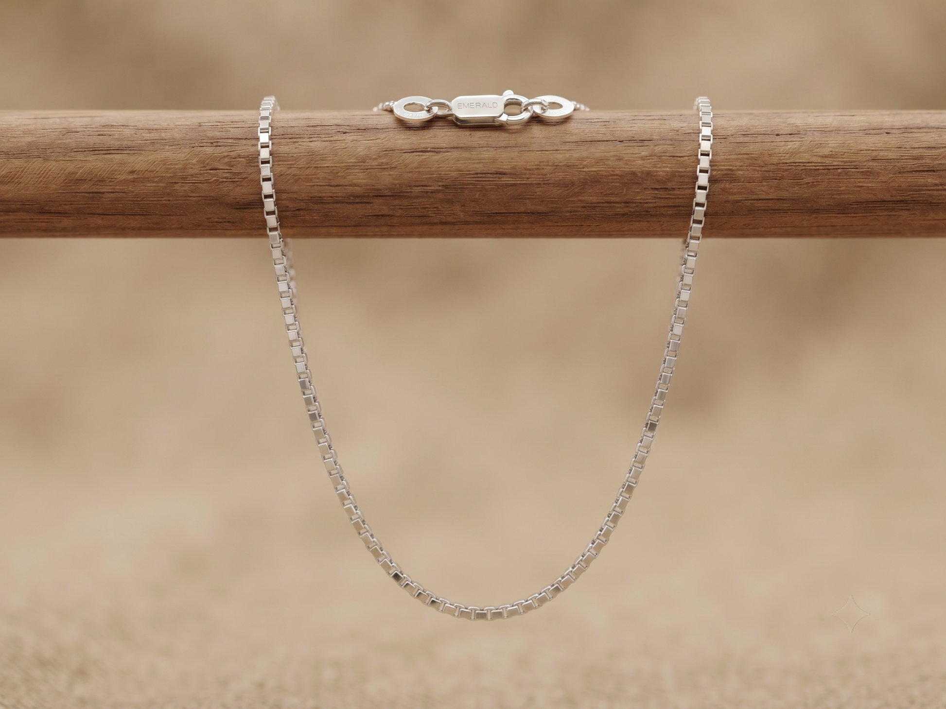 Silvme box link chain in solid 925 sterling silver, approx. 3.79 g, sterling clasp and findings