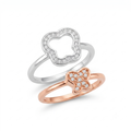 Silvme Cushion Halo with cubic zirconia 925 sterling silver halo ring for women, two-tone rose gold and silver, two tone heart ring, halo ring silver, gift box packaging view