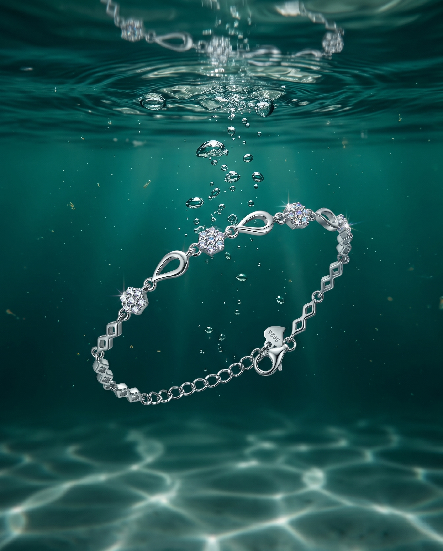 Silvme Infinity Link Bracelet in 925 sterling silver – Eternal Love Silver Bracelet, ideal as an anniversary gift