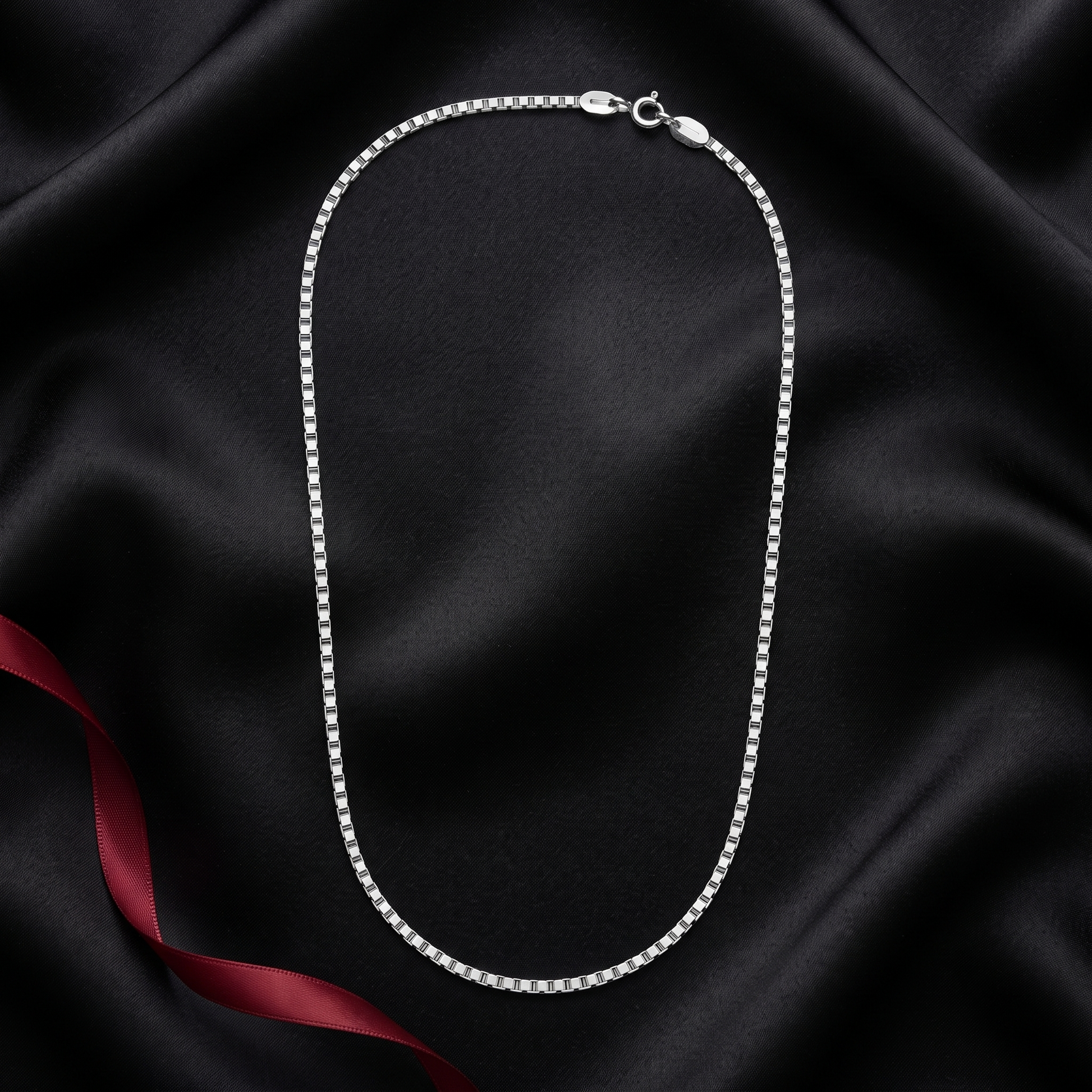 Silvme 925 sterling silver box link chain for women and men, approx. 9.6 g, sterling silver throughout