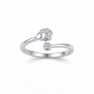 Silvme Classic Birthday 925 sterling silver ring for women — front view on white background