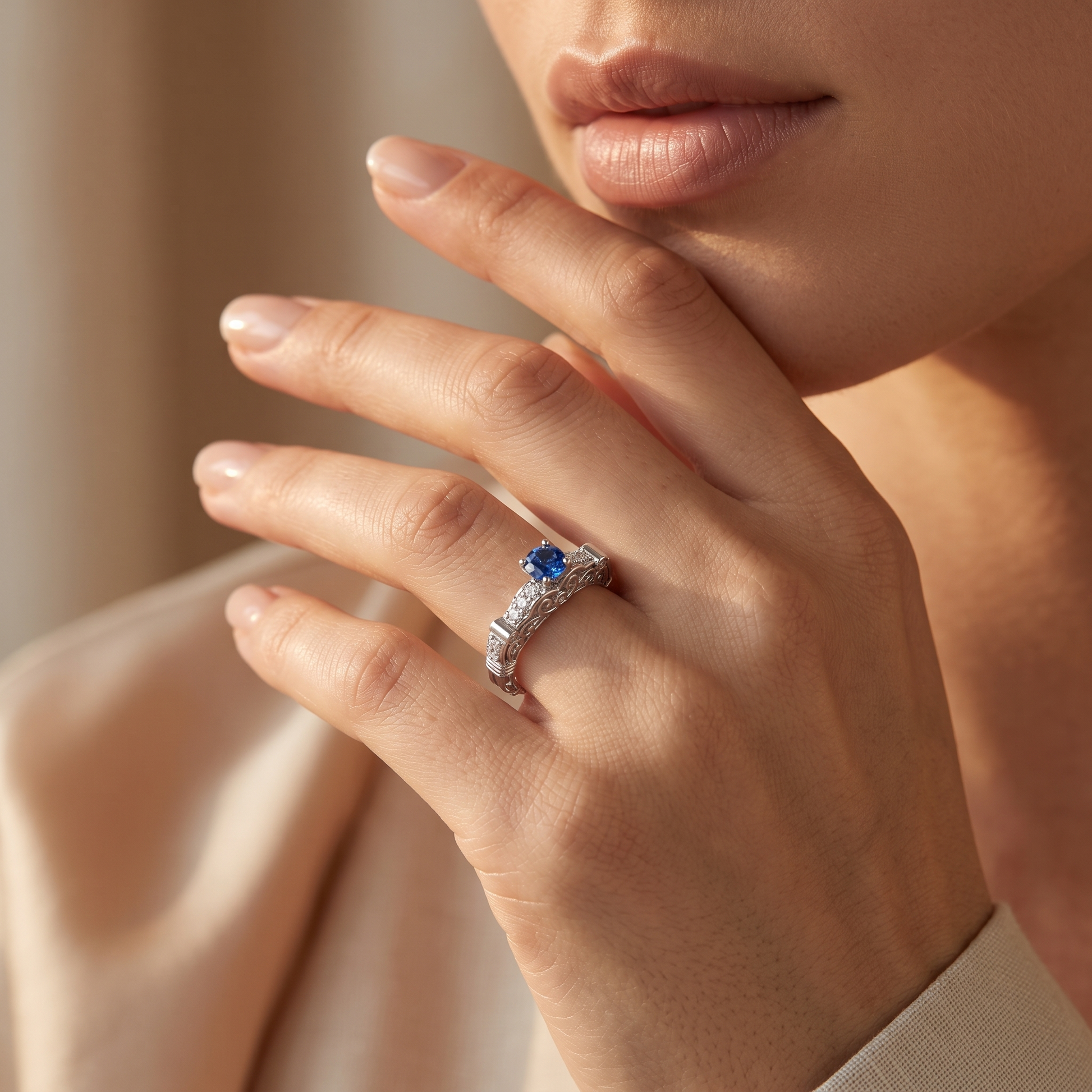 Silvme Open 925 sterling silver ring for women — top view