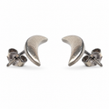 Crescent 925 silver stud earrings for women, gift for daughter, styled with soft light