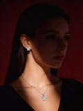 Silvme 925 silver butterfly pendant and stud earrings with cubic zirconia, styled product image