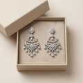 Stone-Set Fan Chandelier Drop Earrings, additional product view 8