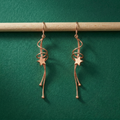 Rose Gold Floating Star Dangle Earrings, additional product view 10
