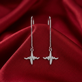 Heartbeat Pulse Wave Stone-Set Threader Earrings, additional product view 8