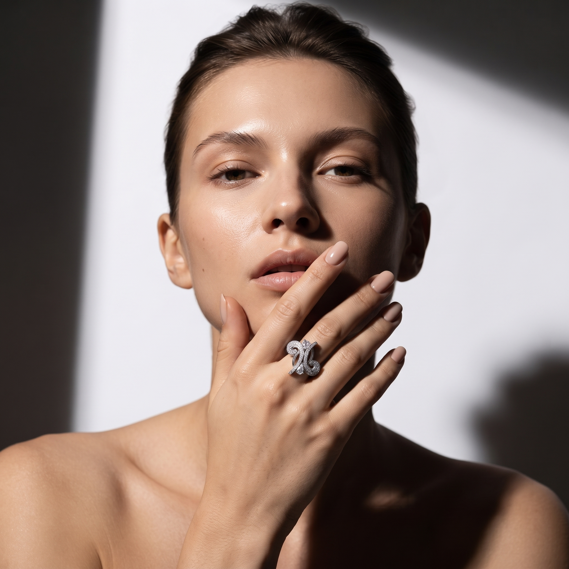 Silvme Classic Plain 925 sterling silver ring for women — top view