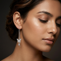 Butterfly Teardrop Charm Threader Earrings, additional product view 9