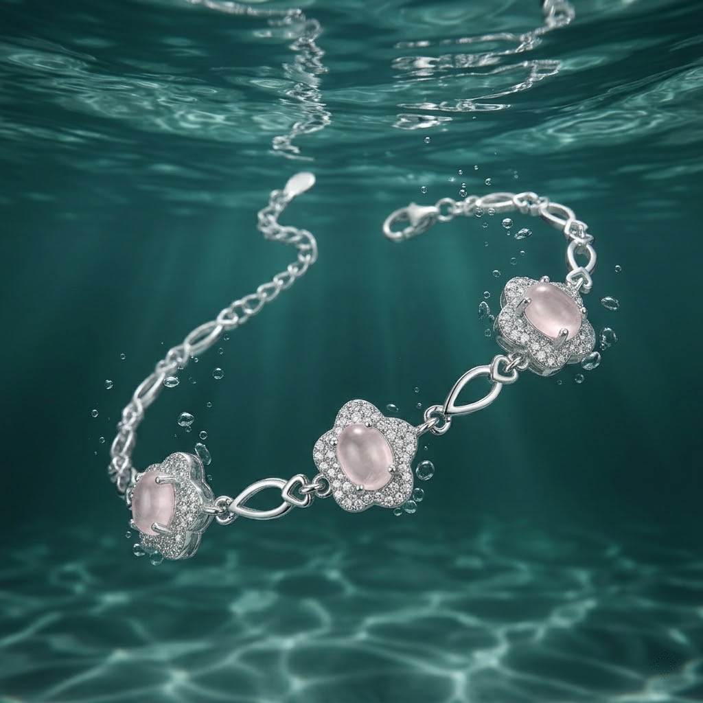 925 sterling silver Flower Motif CZ Bracelet by Silvme with cubic zirconia, an elegant accessory for her