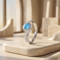 Silvme Daisy Floral 925 sterling silver ring for women — studio detail shot