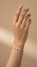 Silvme Heart Charm CZ Bracelet in 925 sterling silver with cubic zirconia, jewellery for women