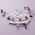 Silvme Romantic Couple 925 sterling silver ring for women — studio detail shot
