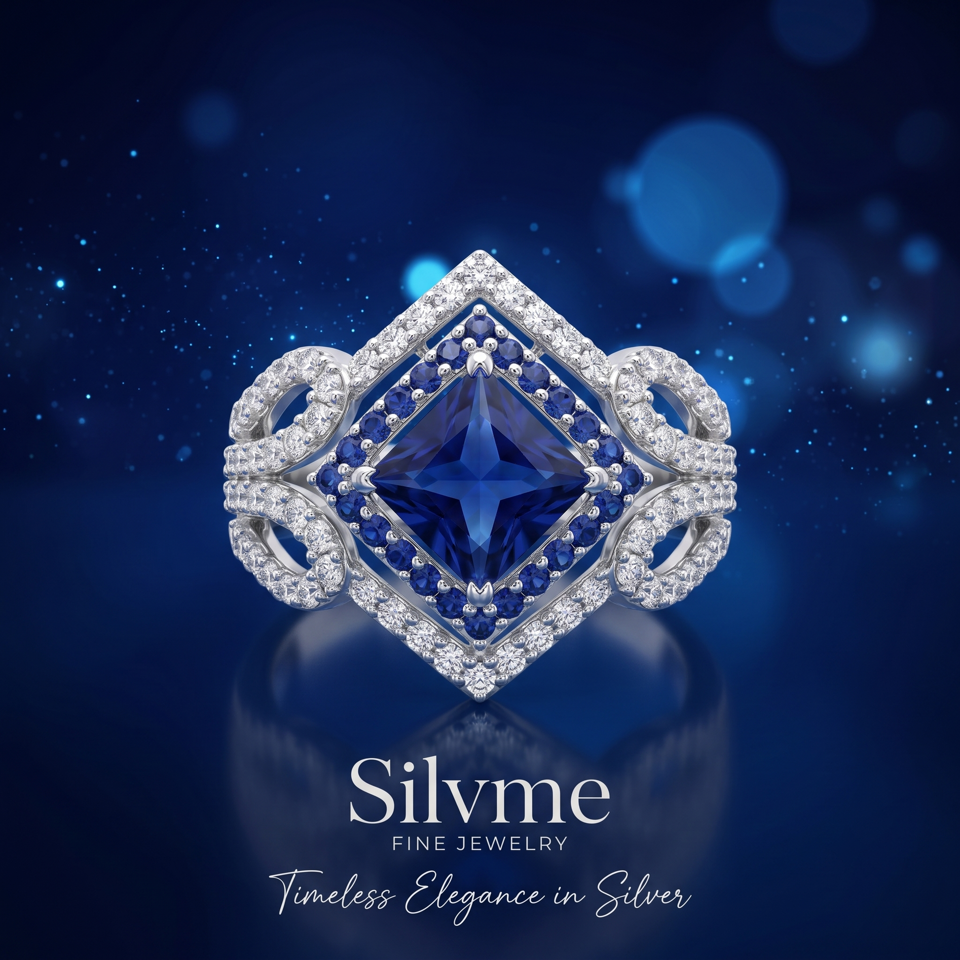 Silvme Adjustable 925 sterling silver ring for women — studio detail shot