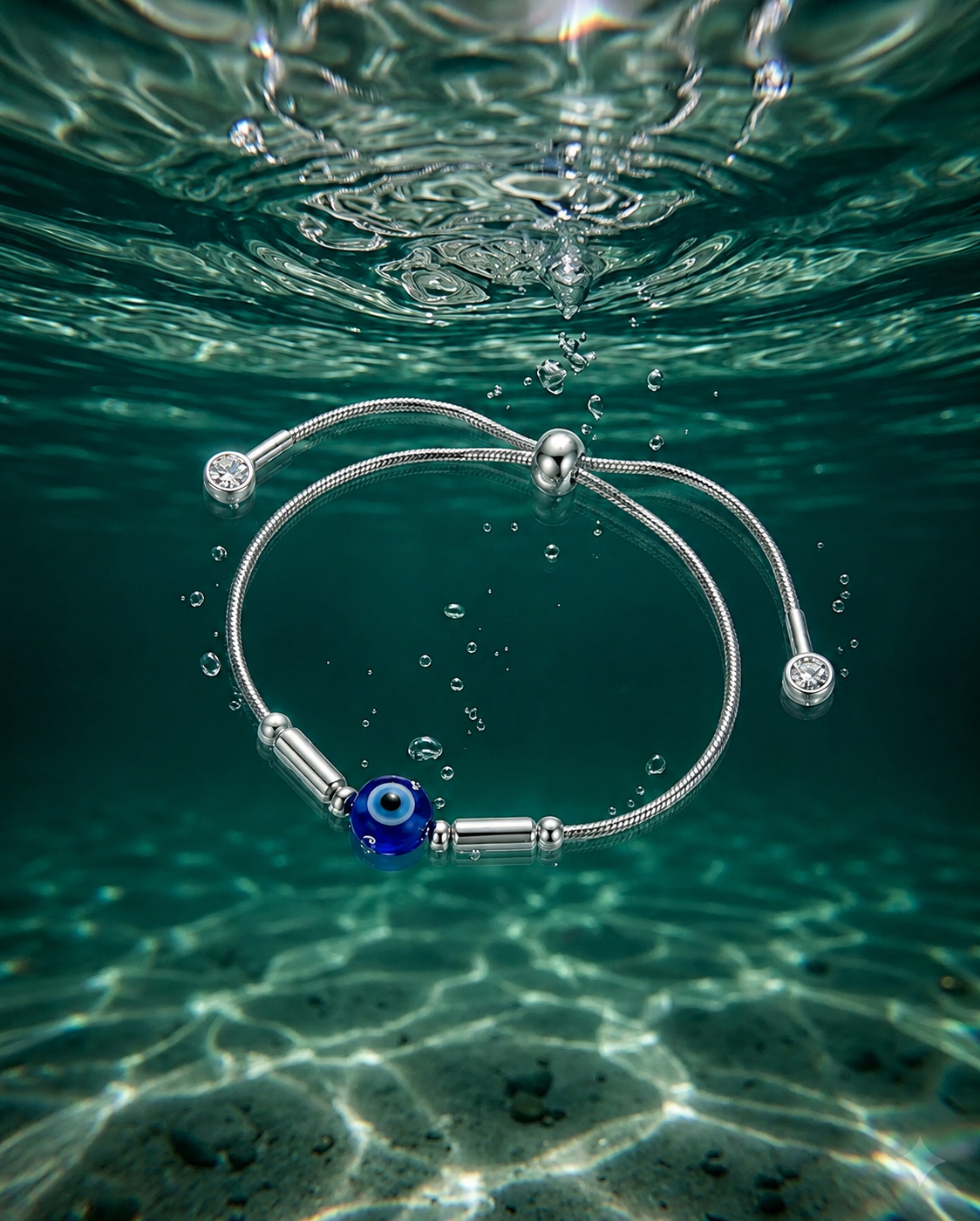 Smooth polished silver surface of the Silvme Moon Star Bracelet, premium 925 sterling silver