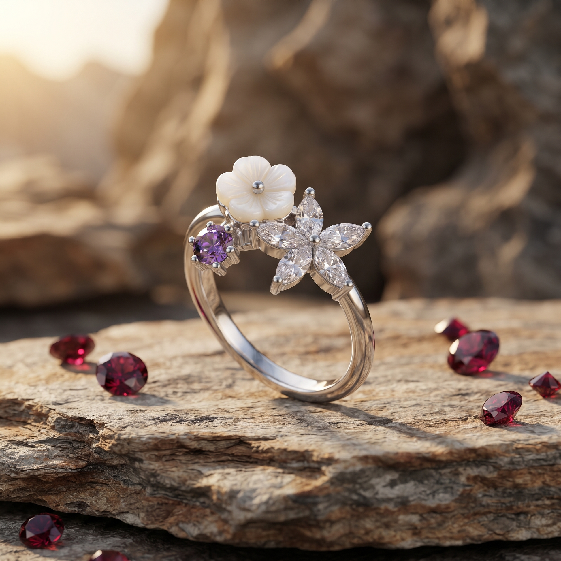 Silvme Mother's Day Gift 925 sterling silver ring for women — side profile