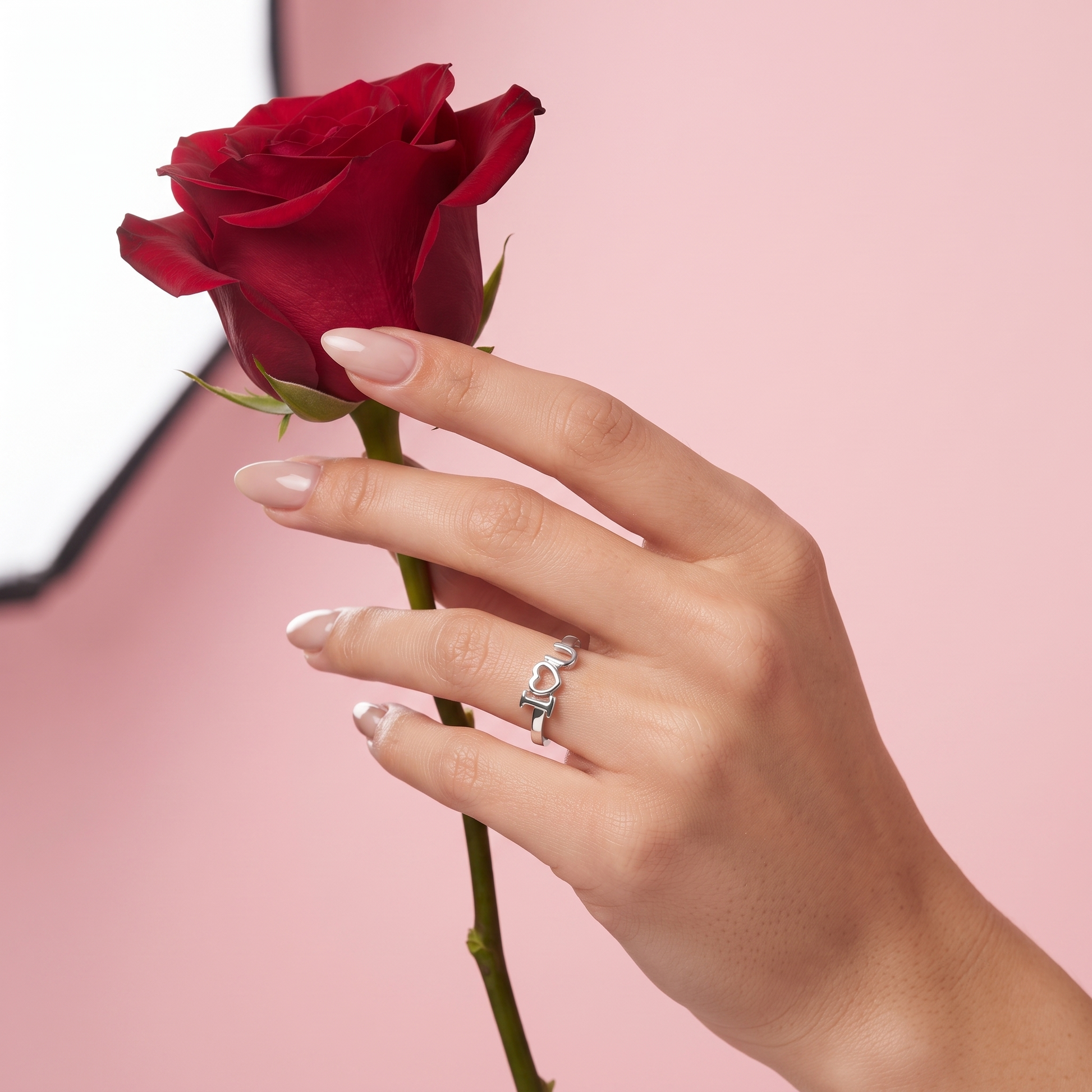 Silvme Friendship 925 sterling silver ring for women — top view