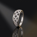 Silvme Floral Cluster 925 sterling silver ring for women — side profile