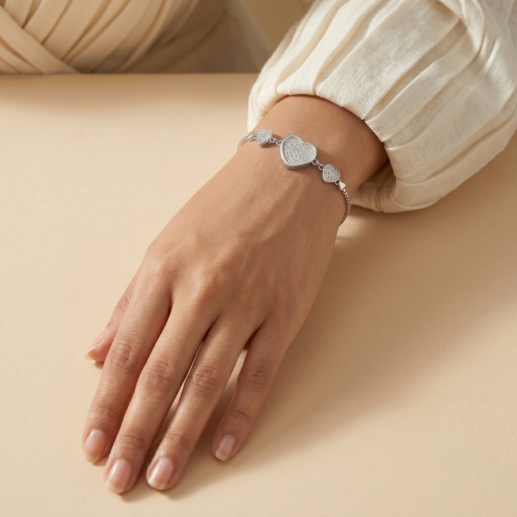 Silvme 925 silver geometric bracelet studio white