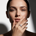 Silvme Brilliant Facet Sparkle 925 sterling silver ring for women — worn on the finger