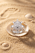 Comfort-fit 925 sterling silver marquise turtle ring for women in Indian ring sizes