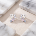 Floral Vine Climber 925 silver ear climber earrings for women, gift for sister, overhead view