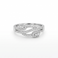 Silvme Ocean Wave Textured 925 sterling silver ring for women — top view