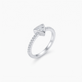 Silvme triangle stone pave 925 sterling silver ring for women with triangular centrepiece on a pave-set band