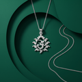 Silvme Festive Pendant Necklace Diwali Gift in 925 silver, ready for Diwali festive wear for women
